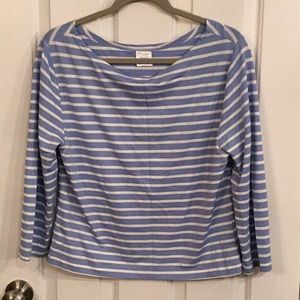 Blue and off white stripped knit top